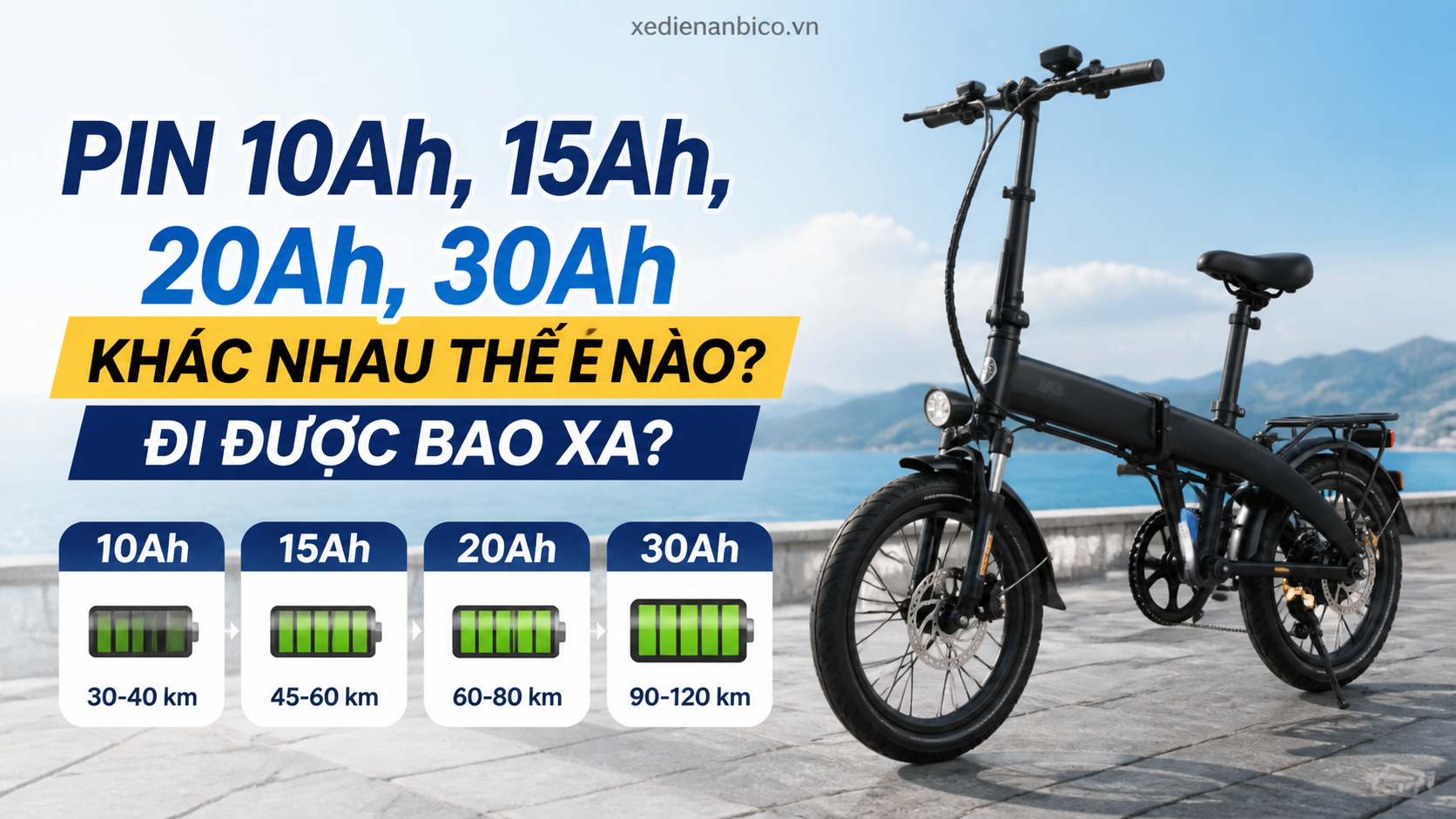 Pin 10Ah, 15Ah, 20Ah, 30Ah trong xe đạp trợ lực khác nhau thế nào? Đi được bao xa? Pin 10Ah, 15Ah, 20Ah, 30Ah khác nhau thế nào? Đi được bao xa?