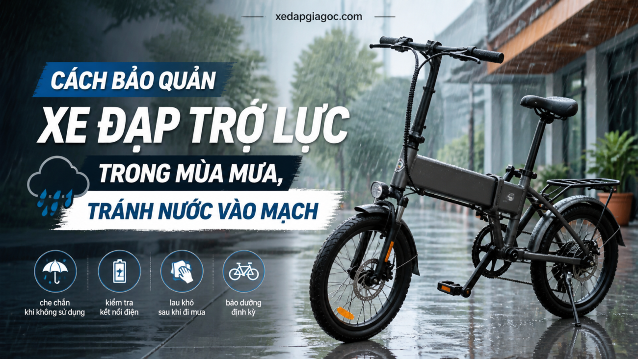 Cách bảo quản xe đạp trợ lực trong mùa mưa, tránh nước vào mạch