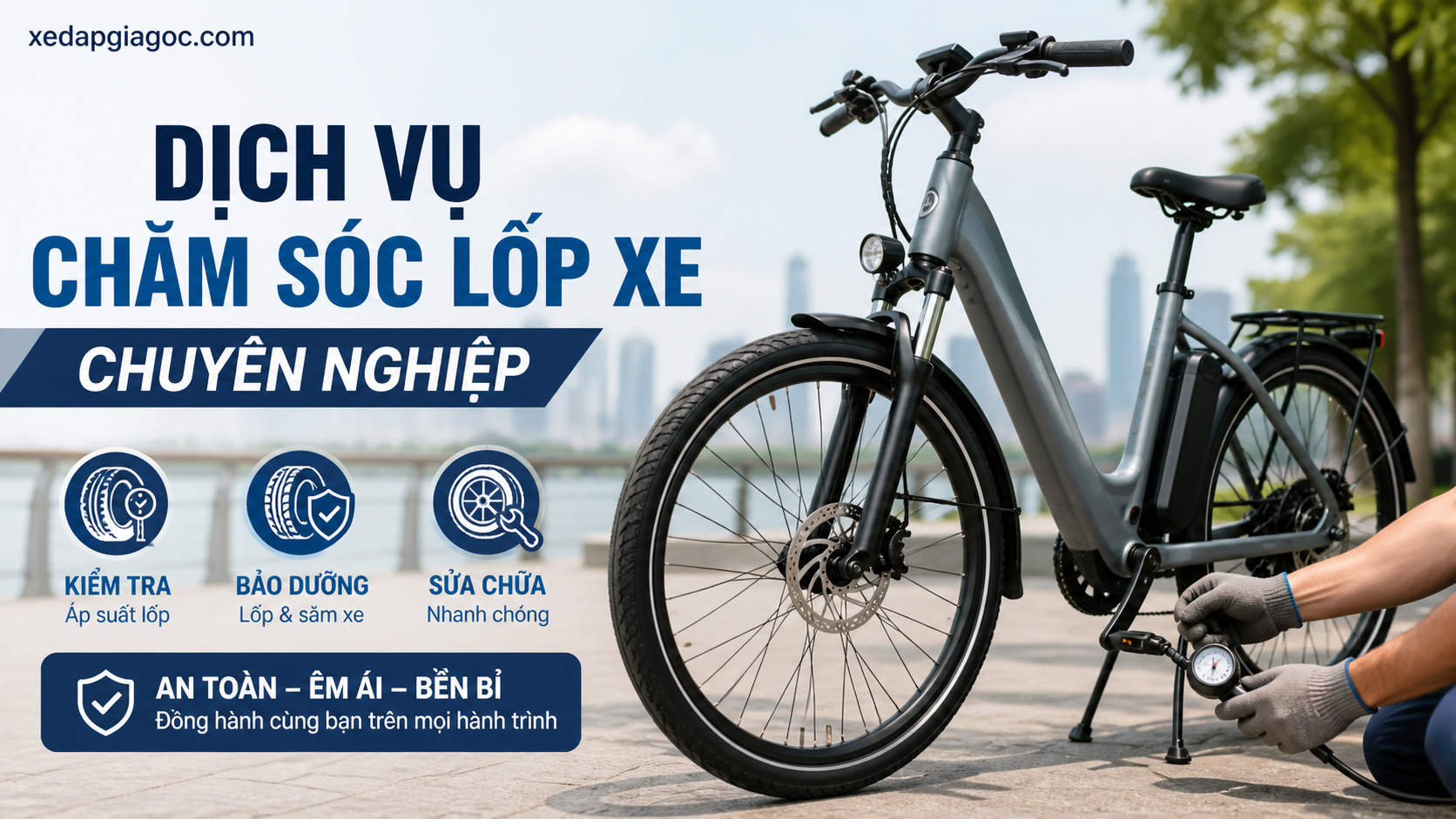 Dịch vụ chăm sóc lốp xe chuyên nghiệp tại xedapgiagoc.com