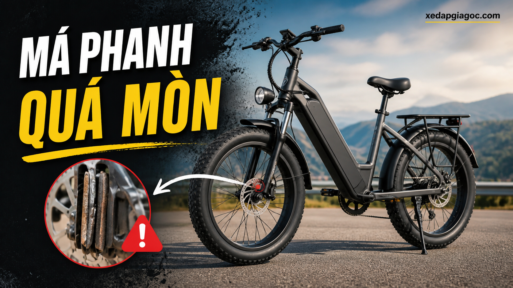 5 dấu hiệu phanh đĩa trên xe đạp trợ lực xuống cấp và cần thay ngay Má Phanh Quá Mòn