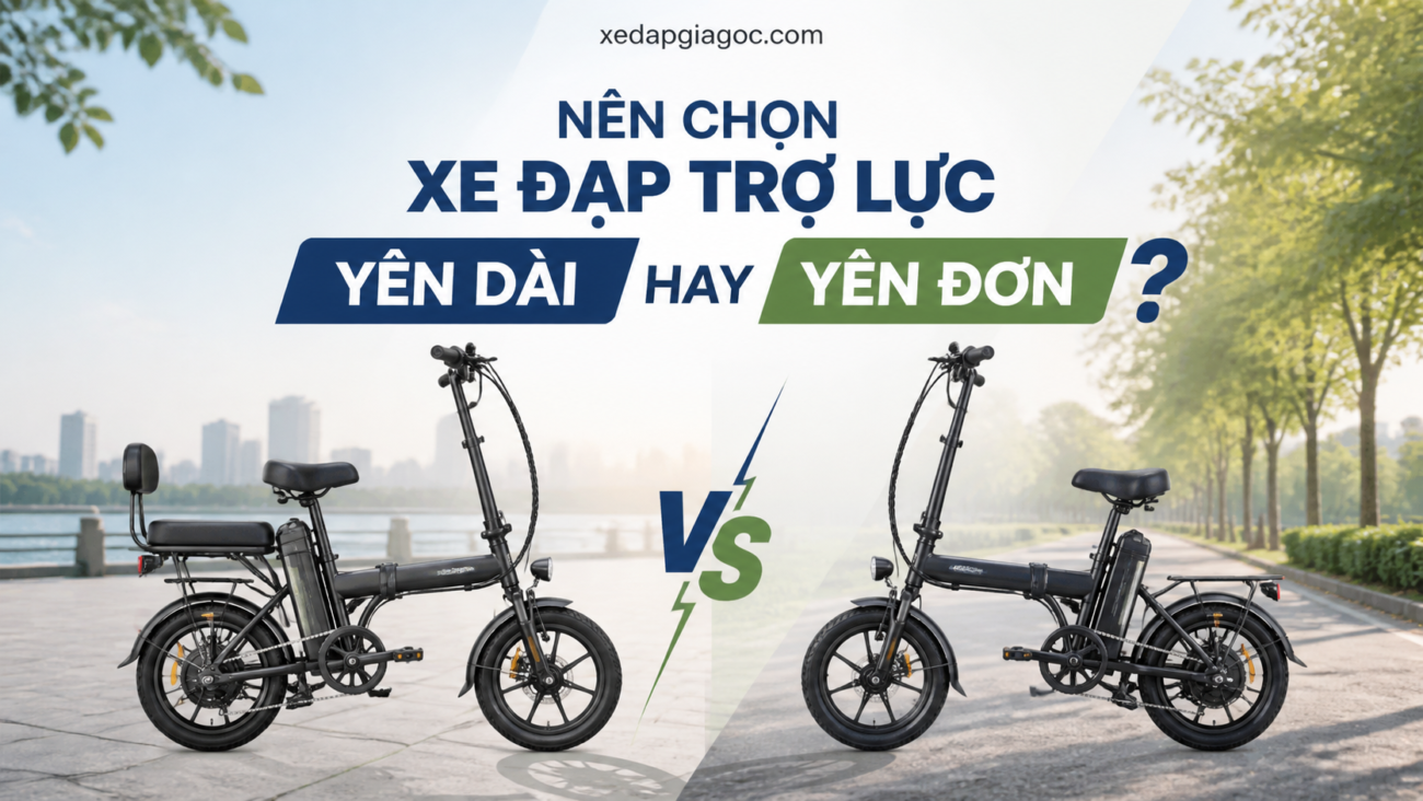 Nên chọn xe đạp trợ lực có yên dài hay yên đơn?