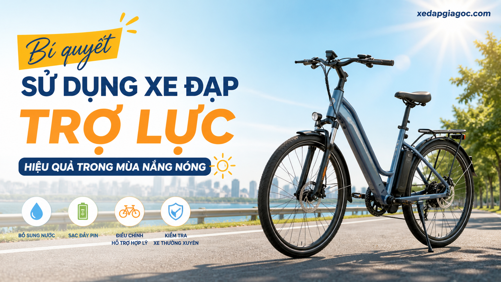 Bí quyết sử dụng xe đạp trợ lực hiệu quả trong mùa nắng nóng Bí quyết sử dụng xe đạp trợ lực hiệu quả trong mùa nắng nóng